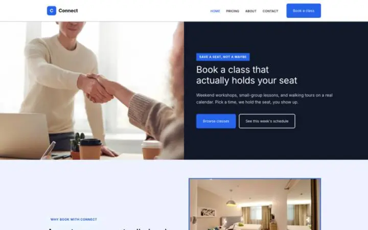 Exempel på temat Connect för kurser och workshoppar