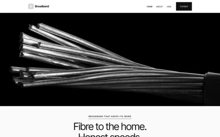 Webbplats för internetleverantör