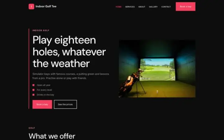Webbplats för golfsimulator