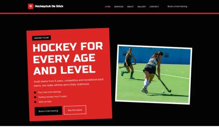 Webbplats för landhockeyklubb