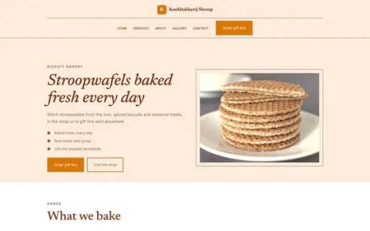 Webbplats för kakbageri