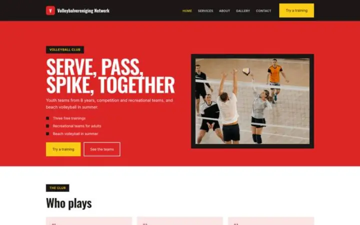 Webbplats för volleybollklubb