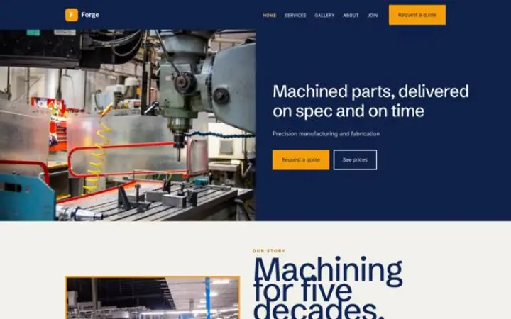 Webbplats för fabrik