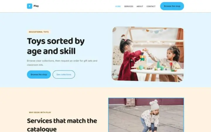 Webbplats för pedagogiska leksaker