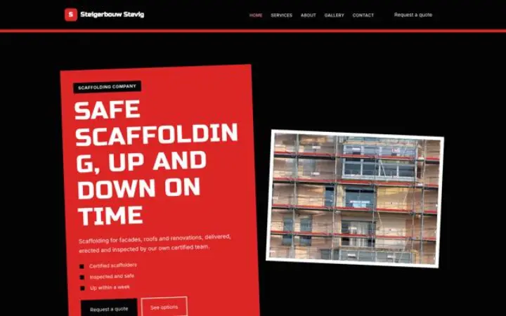 Exempel på temat Steigerbouw Stevig för ställningsföretag