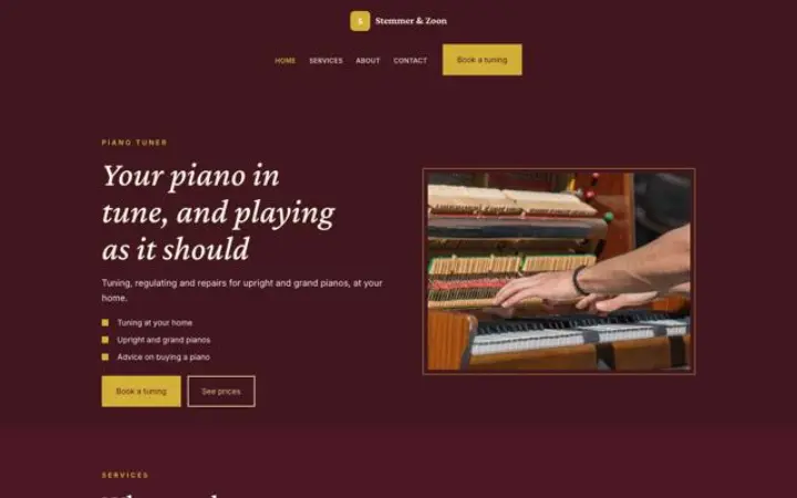 Webbplats för pianostämmare