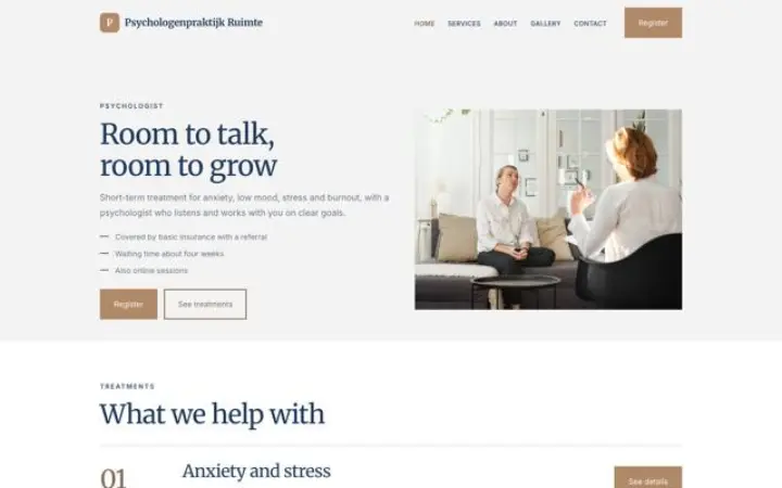 Webbplats för psykolog