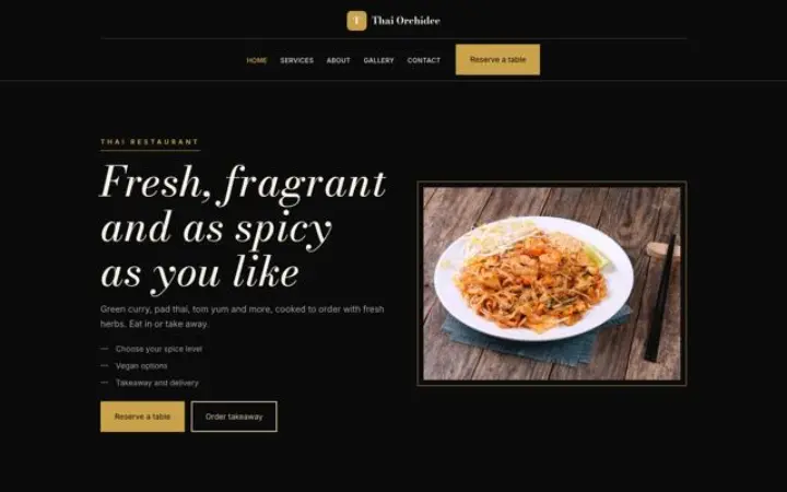 Webbplats för thailändsk restaurang
