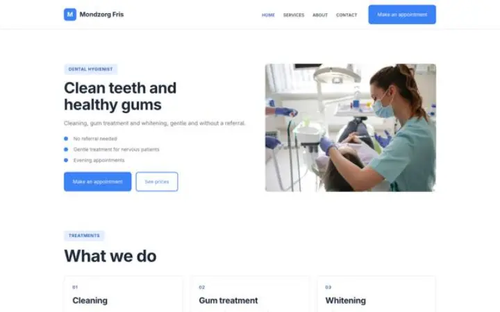 Webbplats för tandhygienist