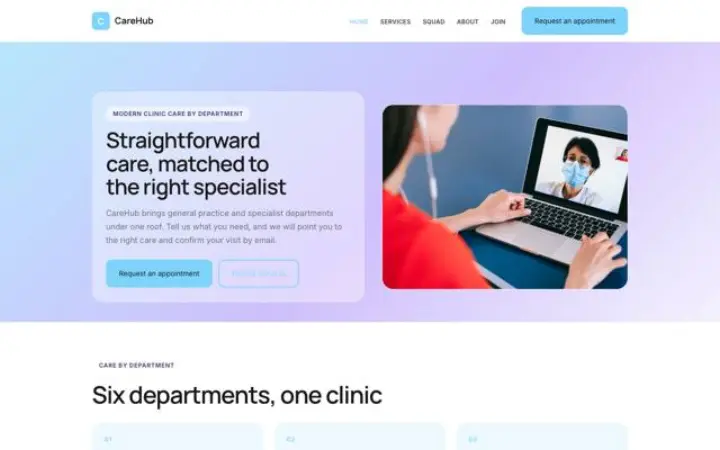 Webbplats för klinik