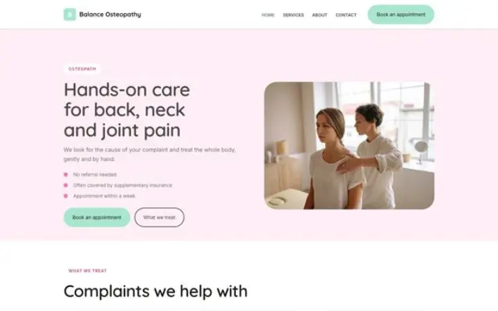Webbplats för osteopat