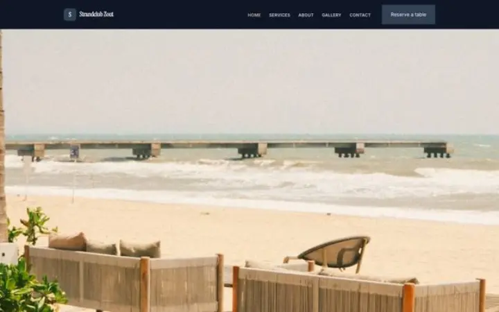 Webbplats för strandklubb