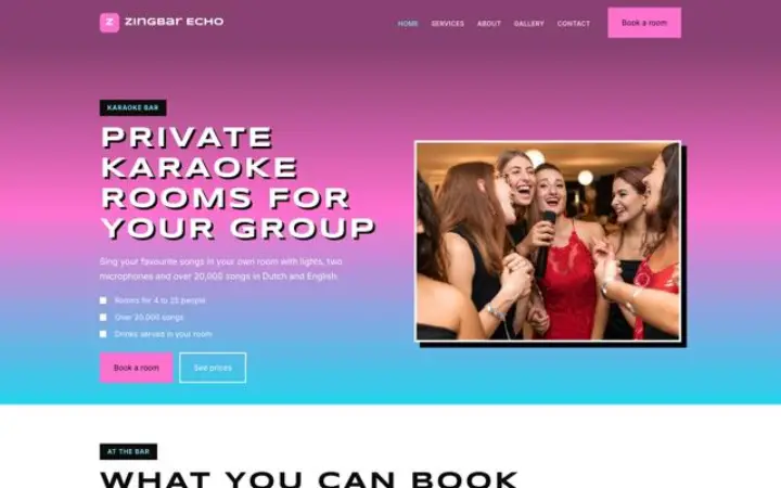 Webbplats för karaokebar