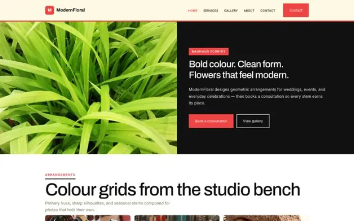 Webbplats för florist