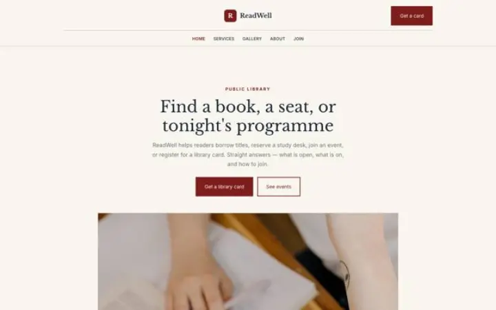 Webbplats för bibliotek