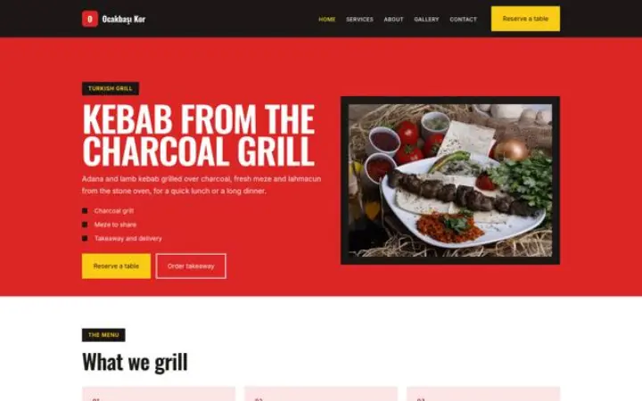 Webbplats för turkisk grill