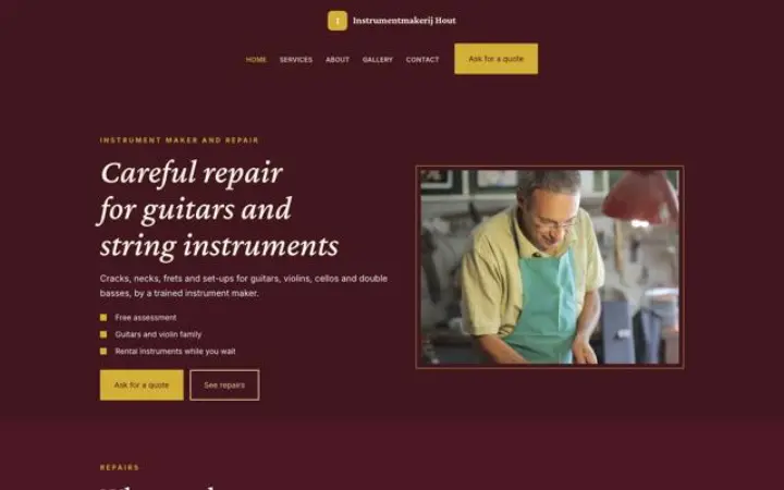 Webbplats för instrumentreparation