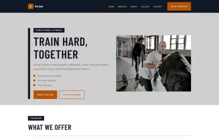 Webbplats för gym för funktionell träning